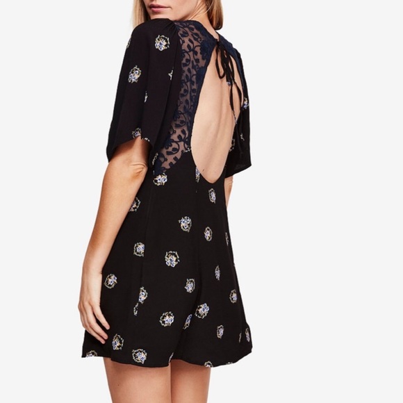 NWT Free People Mockingbird Embroidered Mesh Inset Minidress - Picture 3 of 11